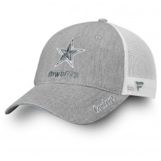 Women's Dallas Cowboys NFL Pro Line by Fanatics Branded Heathered Gray/White Lux Slate Trucker Adjustable Hat 2998658